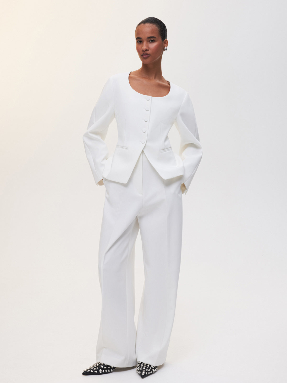 White Spell High-Waisted Fitting Trousers