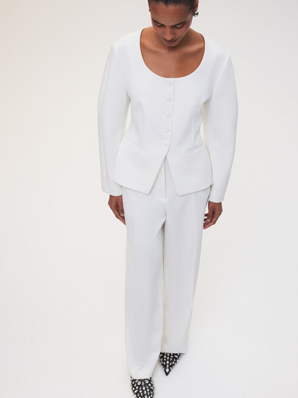 White Spell High-Waisted Fitting Trousers