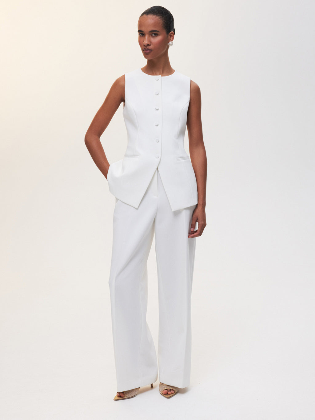 White Spell High-Waisted Fitting Trousers