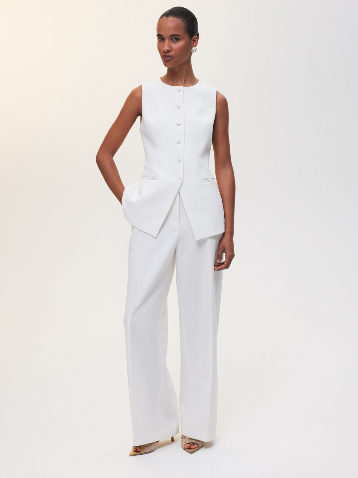 White Spell High-Waisted Fitting Trousers