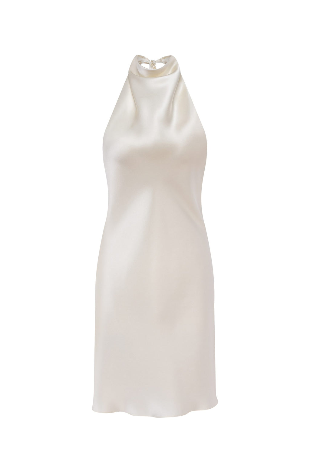 Cea Butter-Cream silk-satin backless halter-neck mini dress