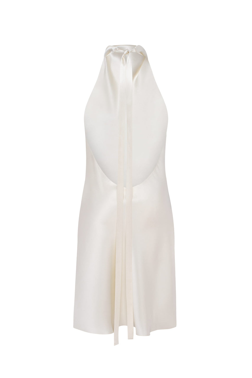 Cea Butter-Cream silk-satin backless halter-neck mini dress