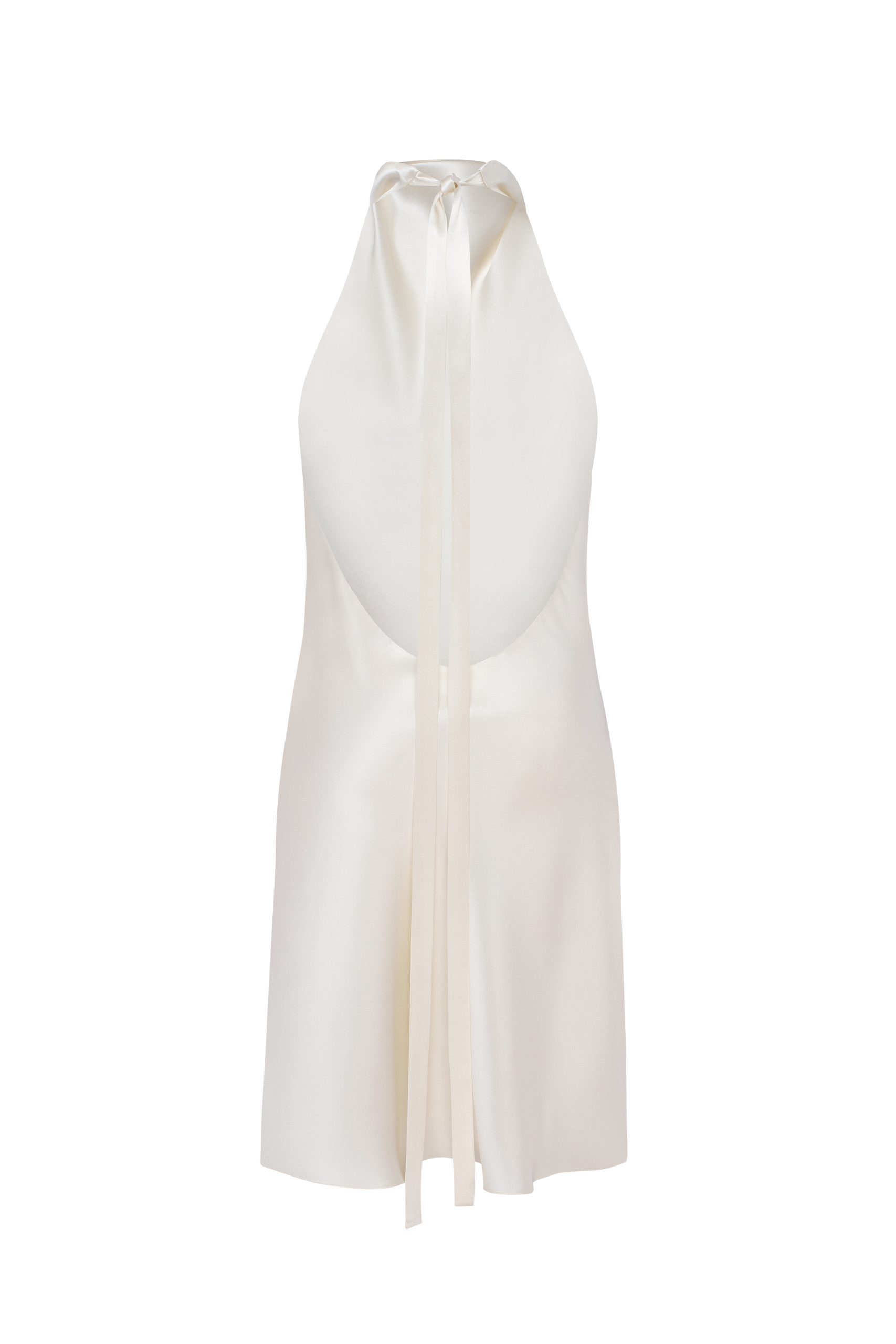 Cea Butter-Cream silk-satin backless halter-neck mini dress