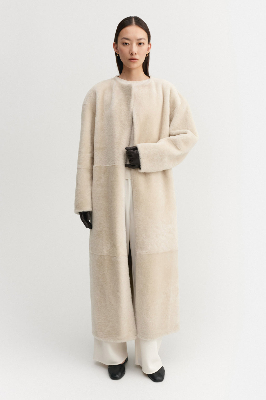 Shea Shearling Coat, vanilla