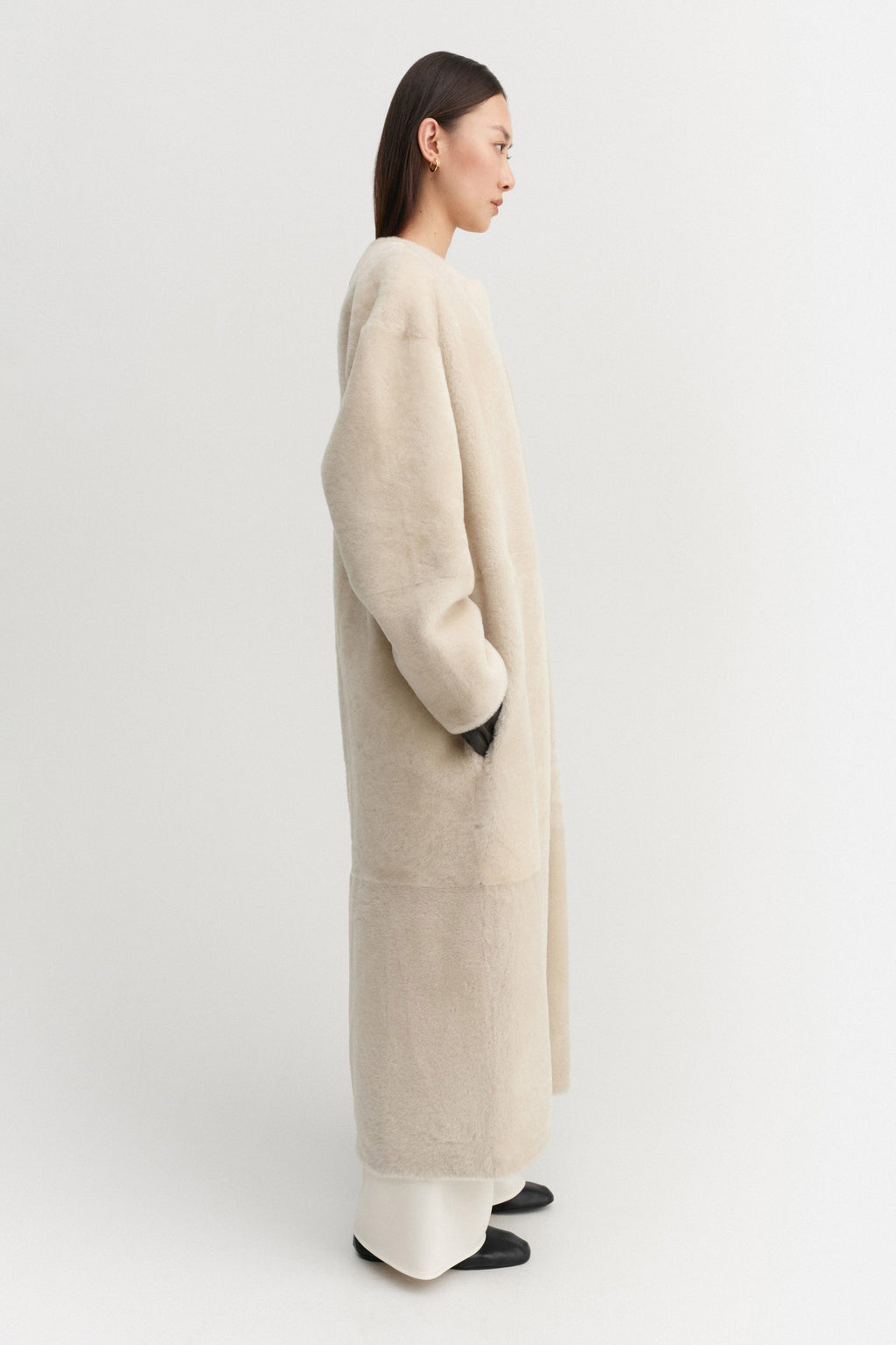Shea Shearling Coat, vanilla