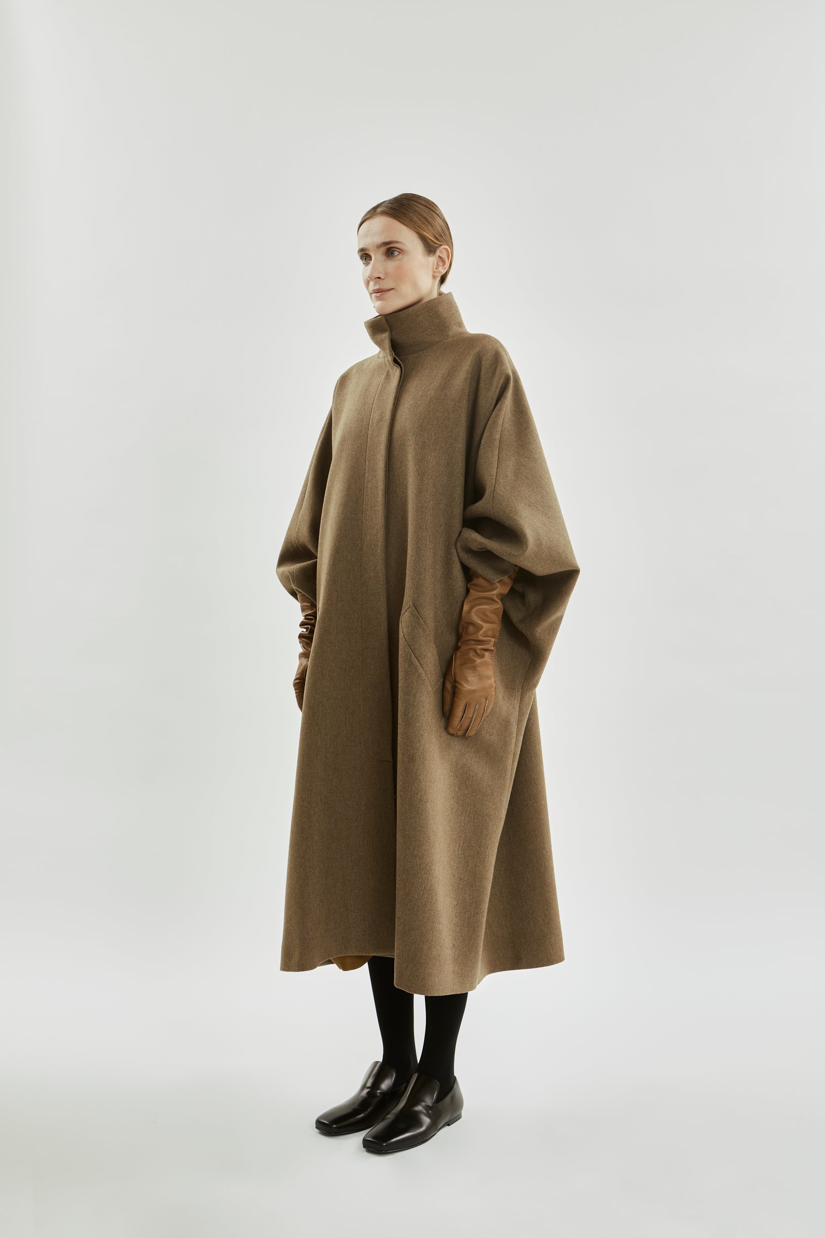 Sahara coat | Khaki - Recycled wool