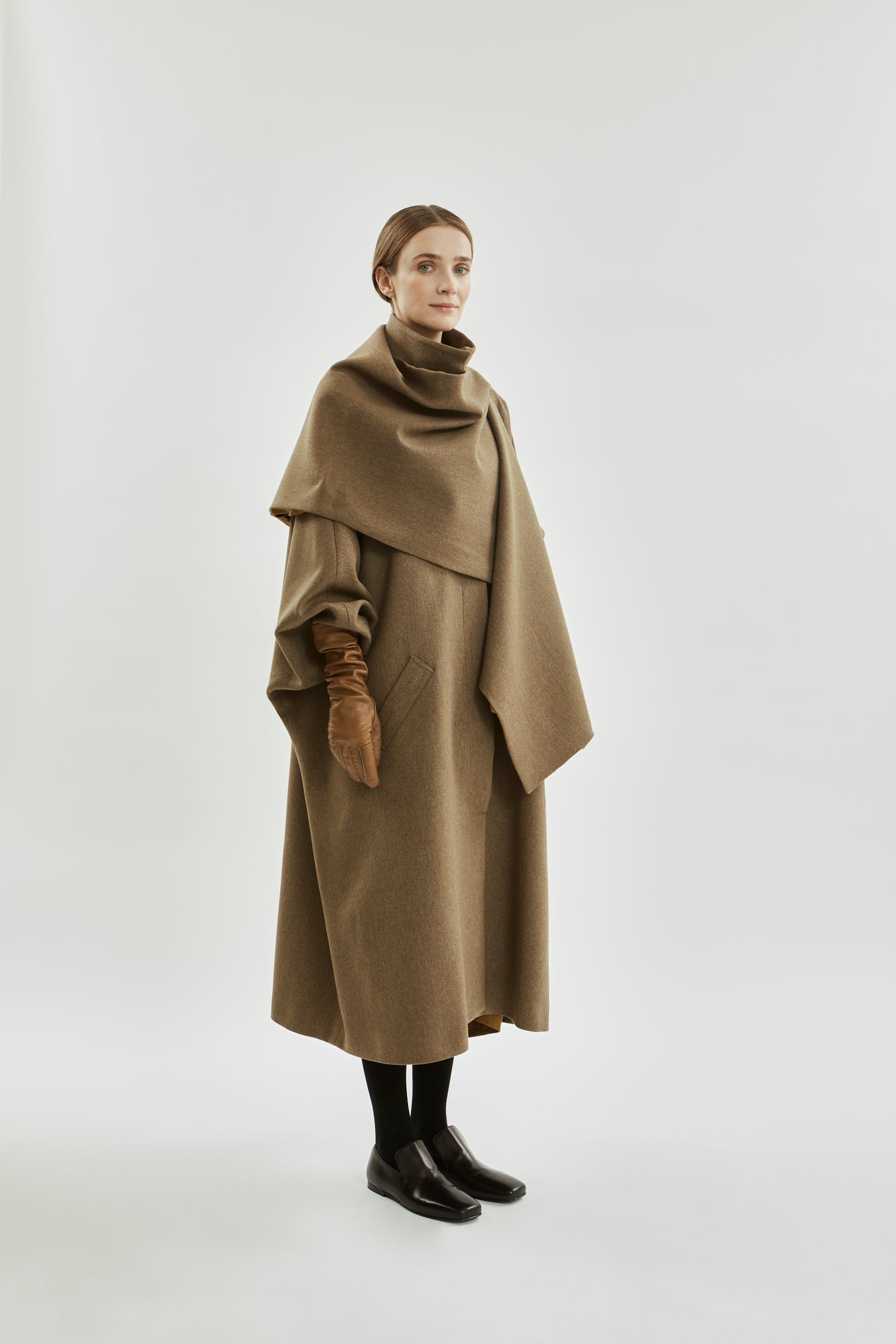 Sahara coat | Khaki - Recycled wool