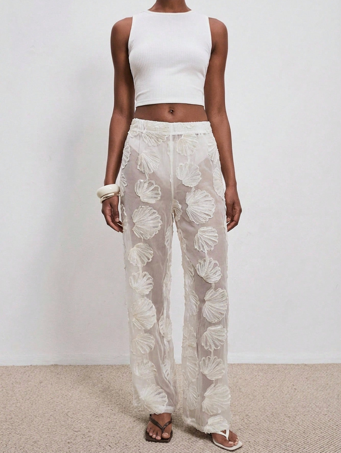 Sheer Floral Pants