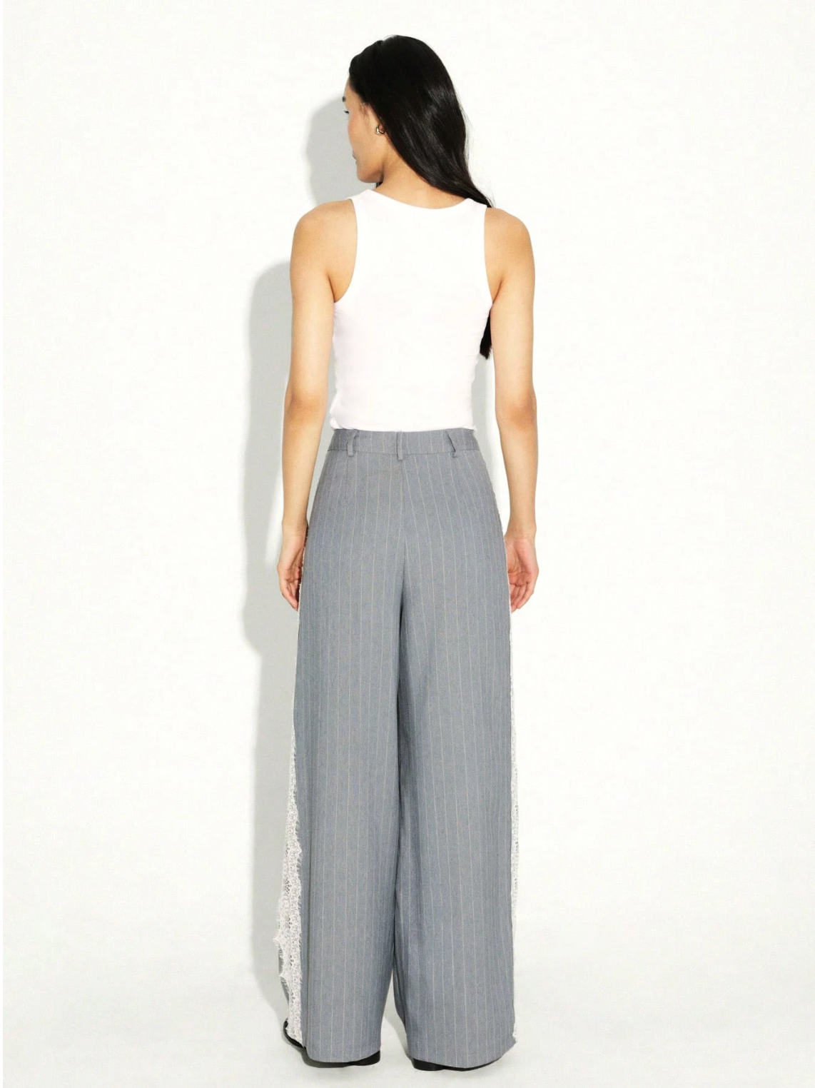 Bridget Pinstripe Wide-Leg Pants