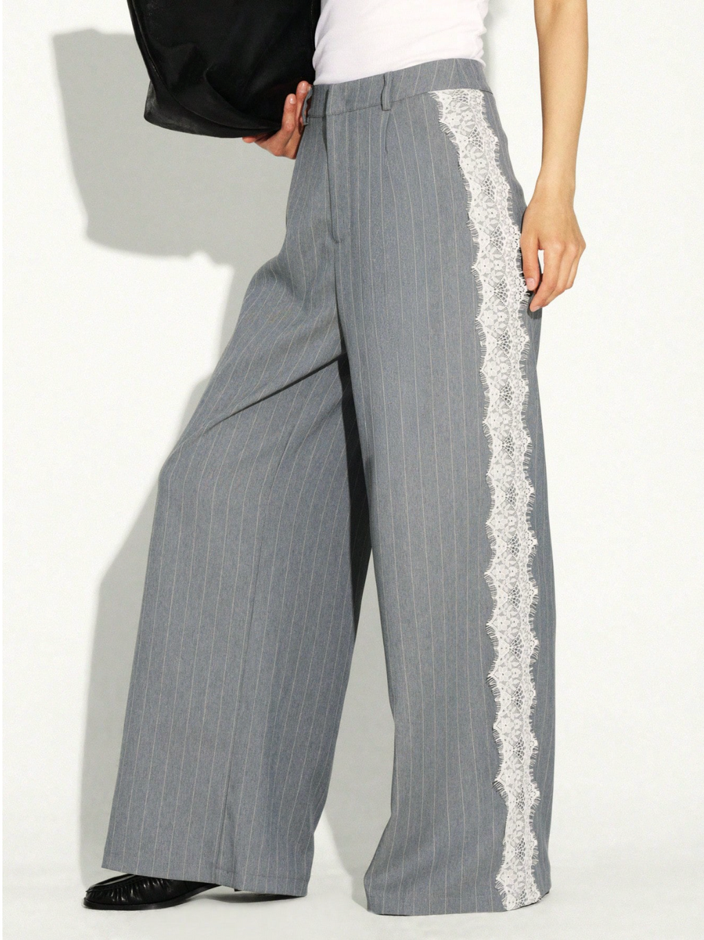 Bridget Pinstripe Wide-Leg Pants