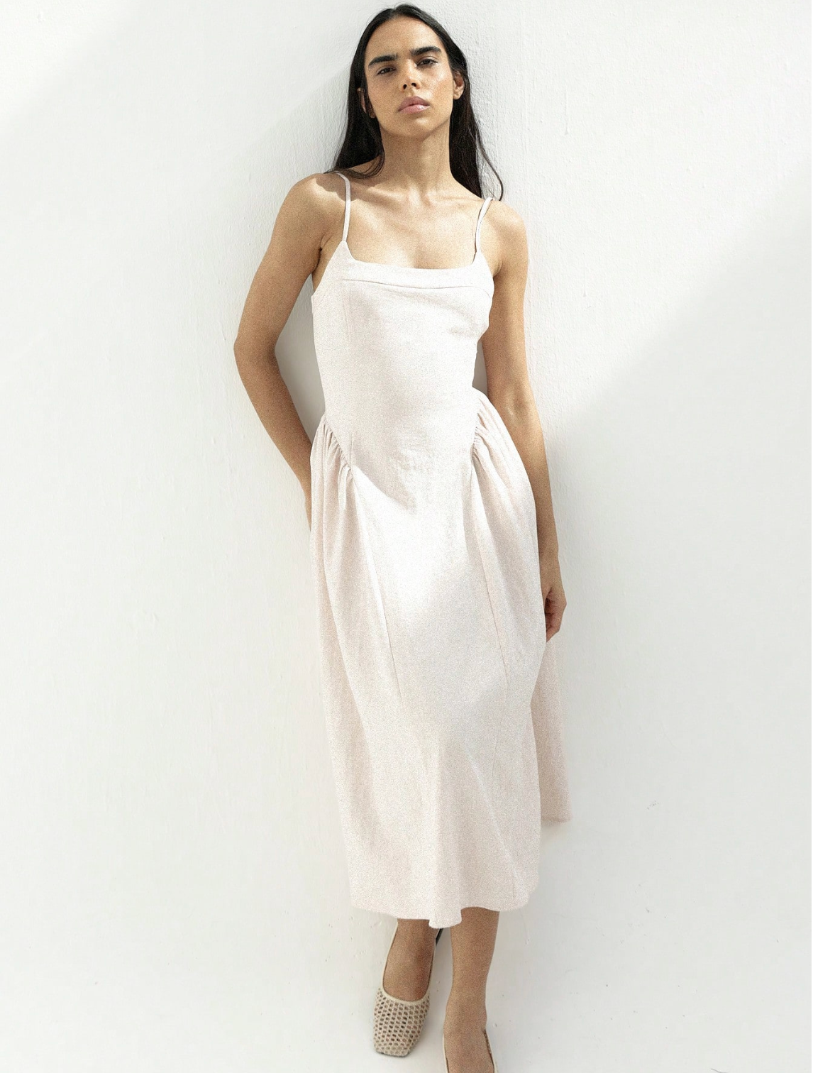 Ida Cotton Blend Midi Dress