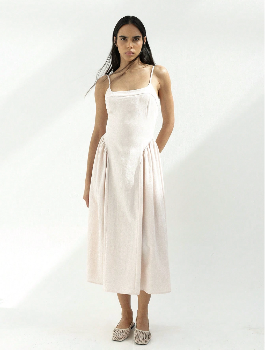 Ida Cotton Blend Midi Dress