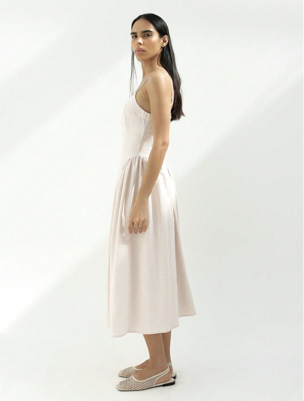 Ida Cotton Blend Midi Dress