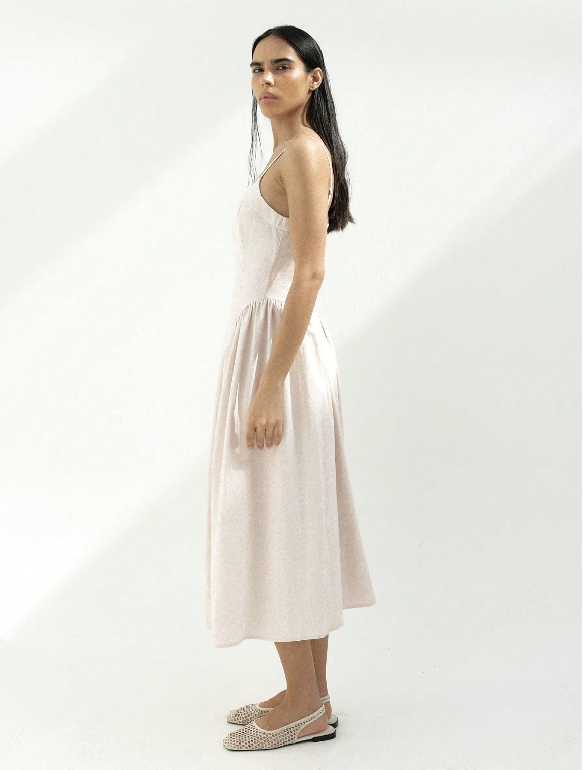 Ida Cotton Blend Midi Dress