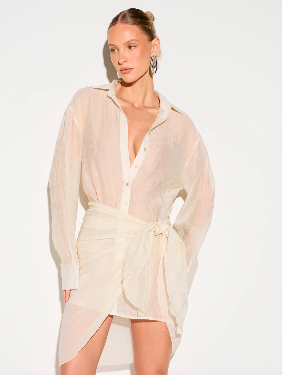 Annabel Sheer Shirt Dress