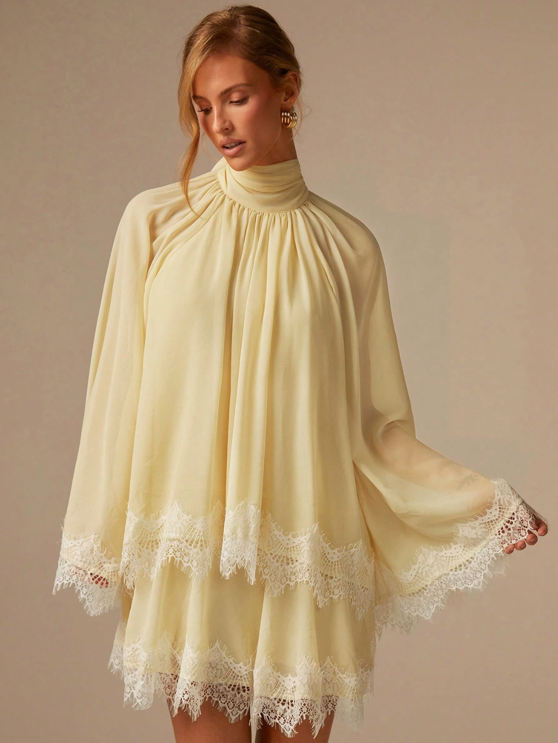 Andrea Lace Chiffon Mini Dress