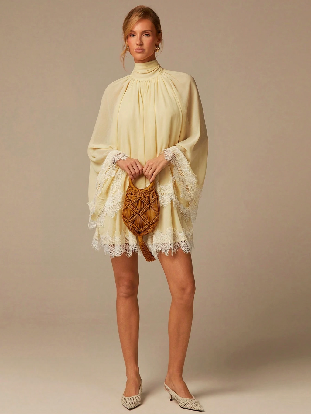 Andrea Lace Chiffon Mini Dress