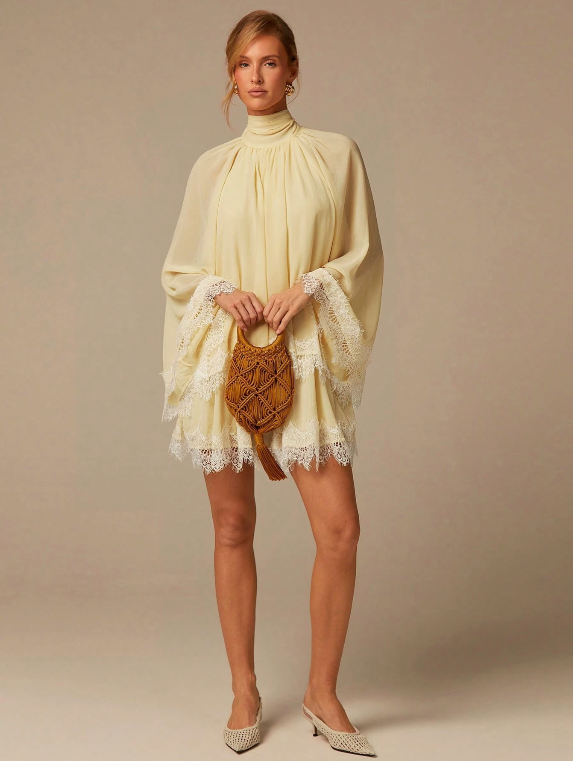 Andrea Lace Chiffon Mini Dress