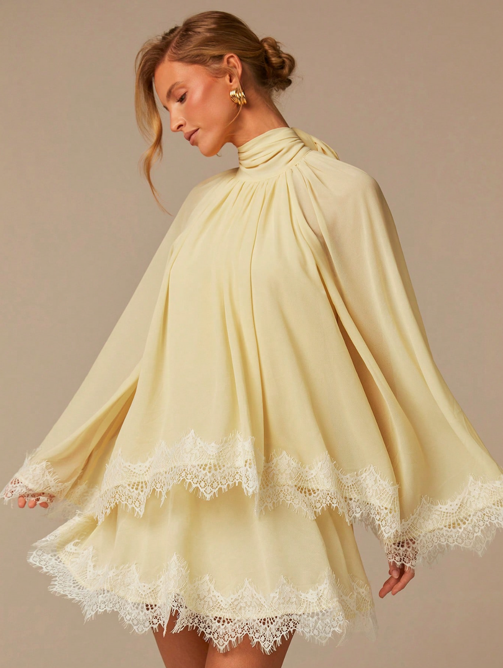 Andrea Lace Chiffon Mini Dress