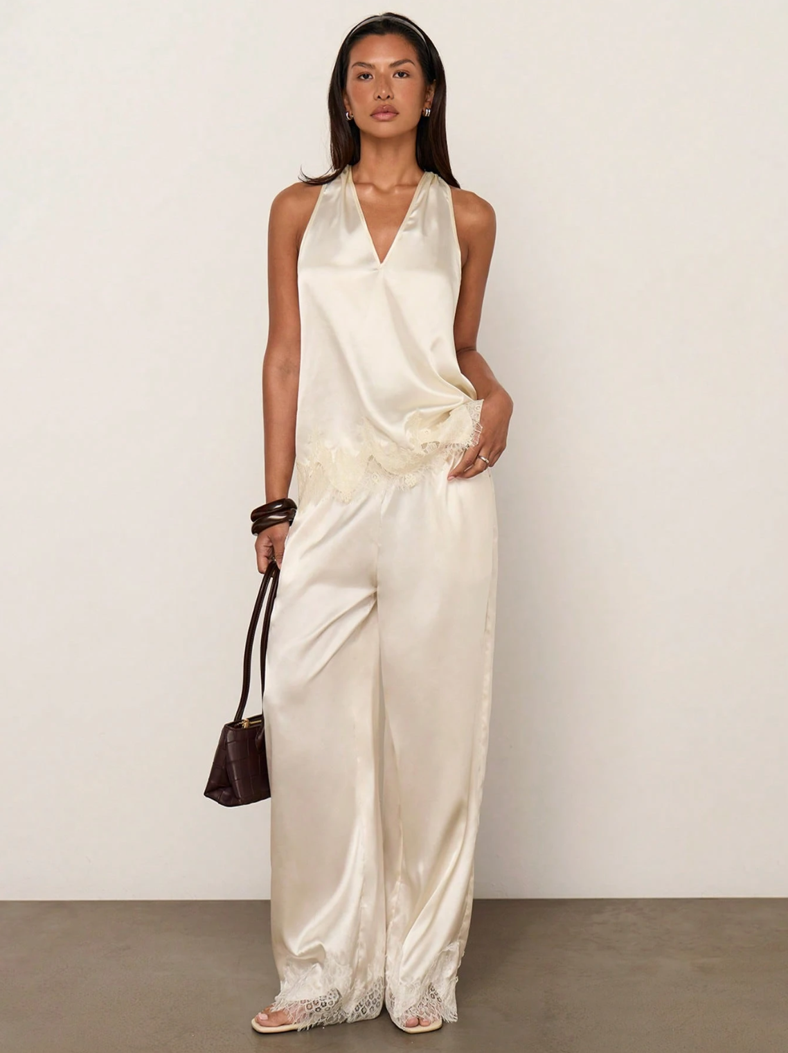 Ravello Satin Lace Pants