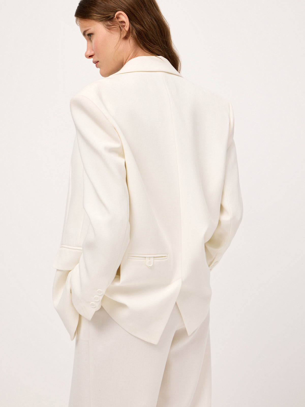 Le Smocking White Single-Breasted Jacket