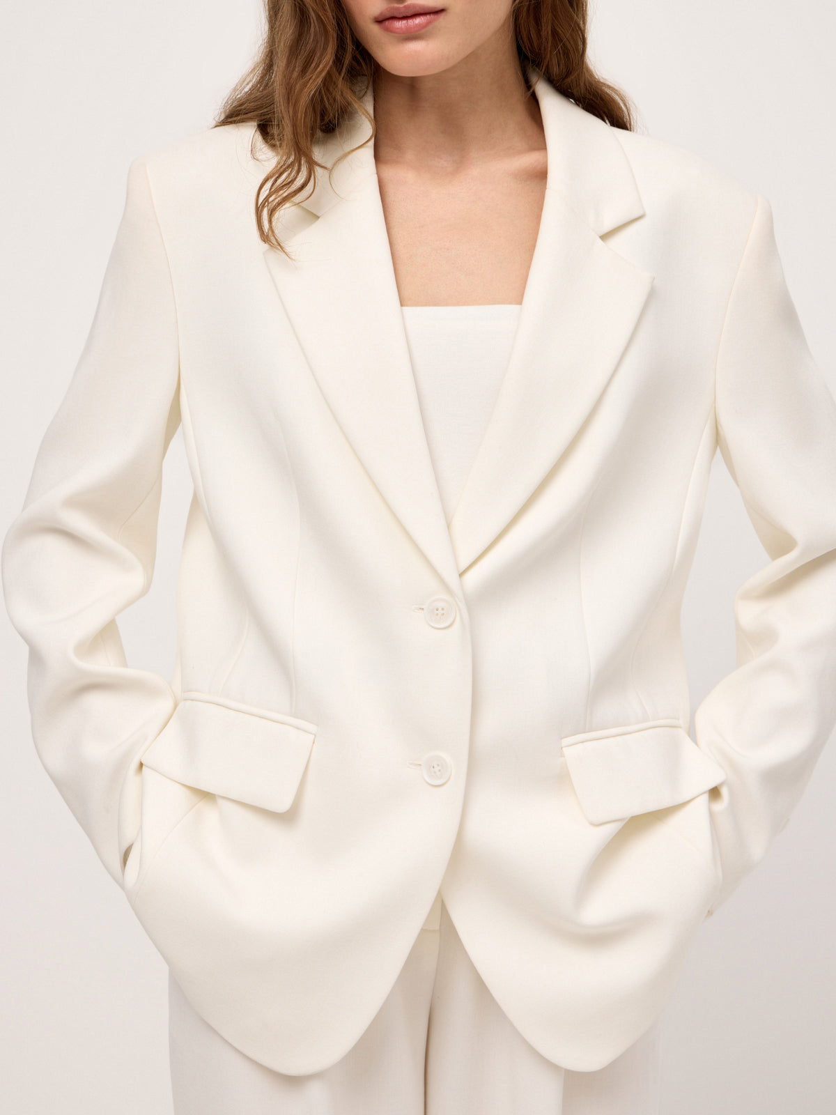 Le Smocking White Single-Breasted Jacket