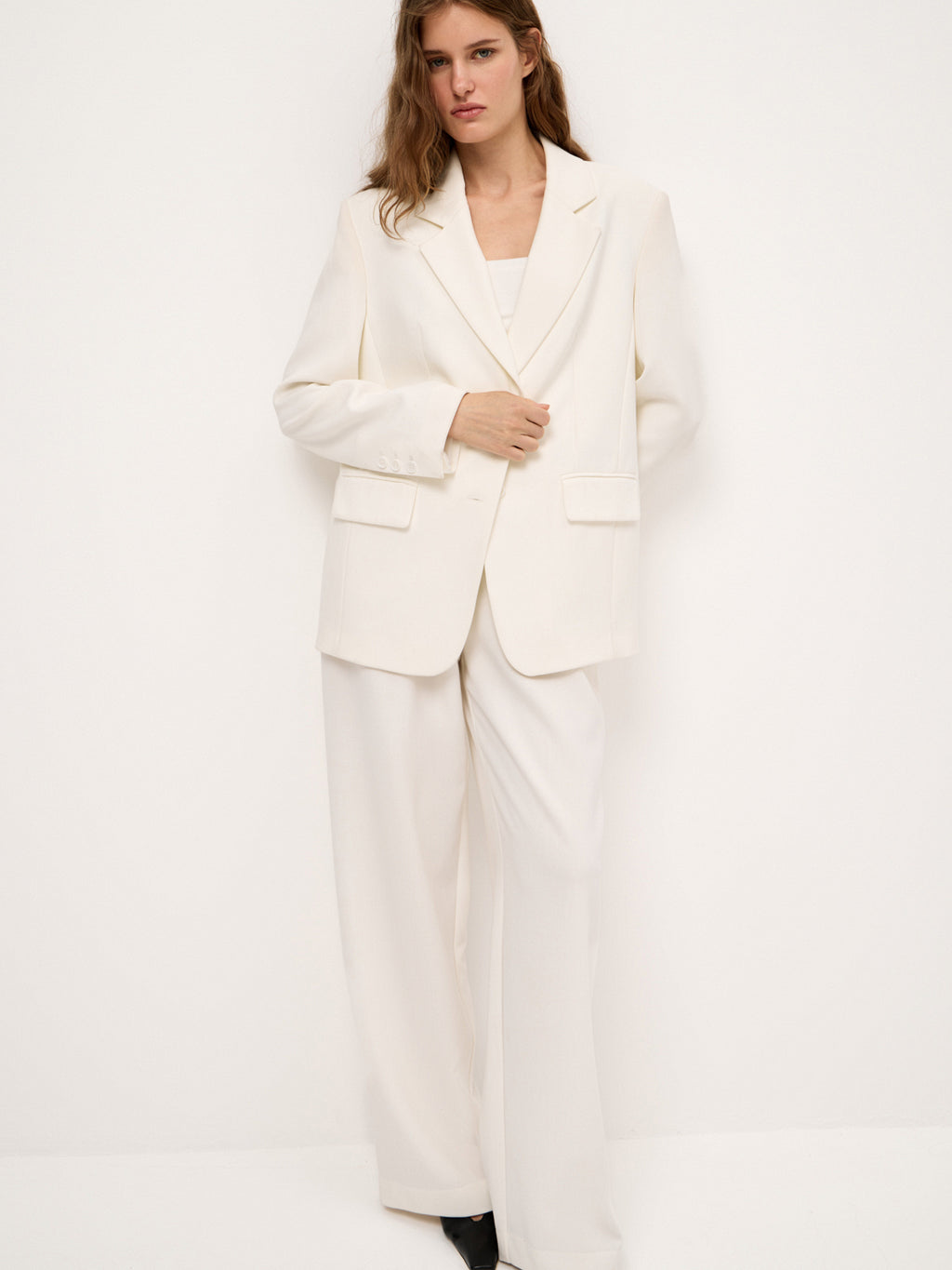Le Smocking White Single-Breasted Jacket