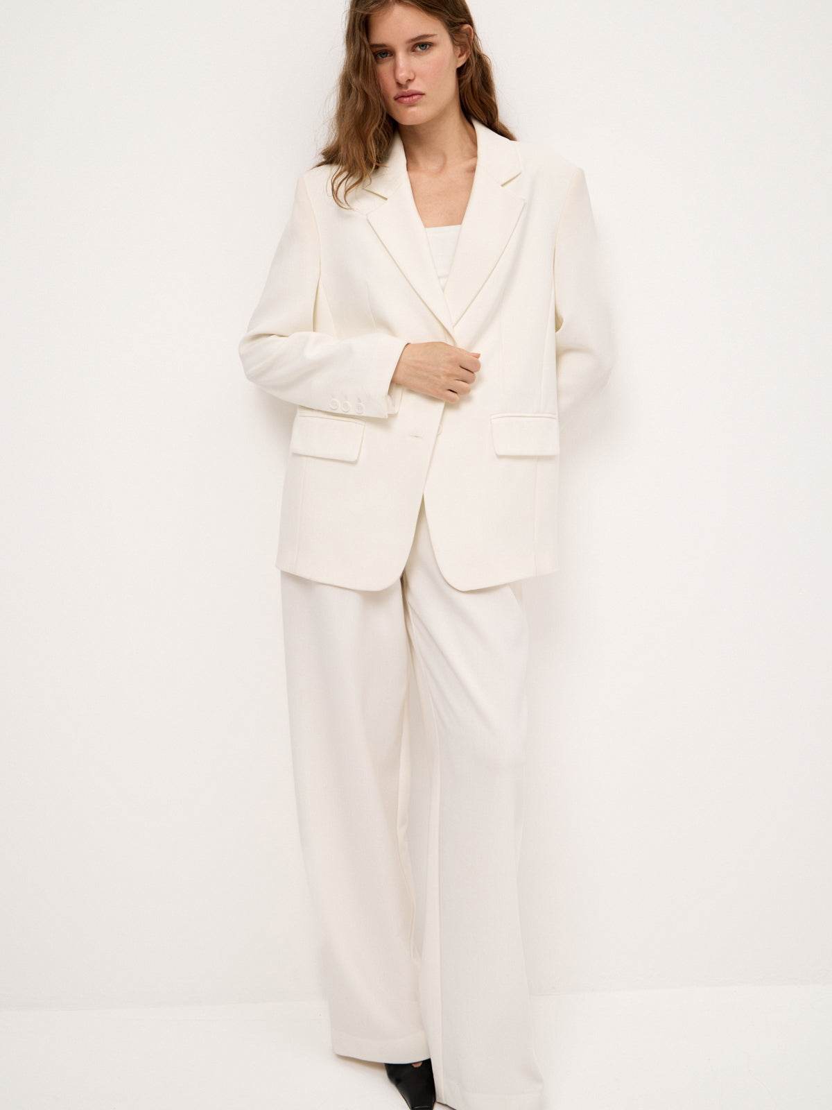 Le Smocking White Single-Breasted Jacket
