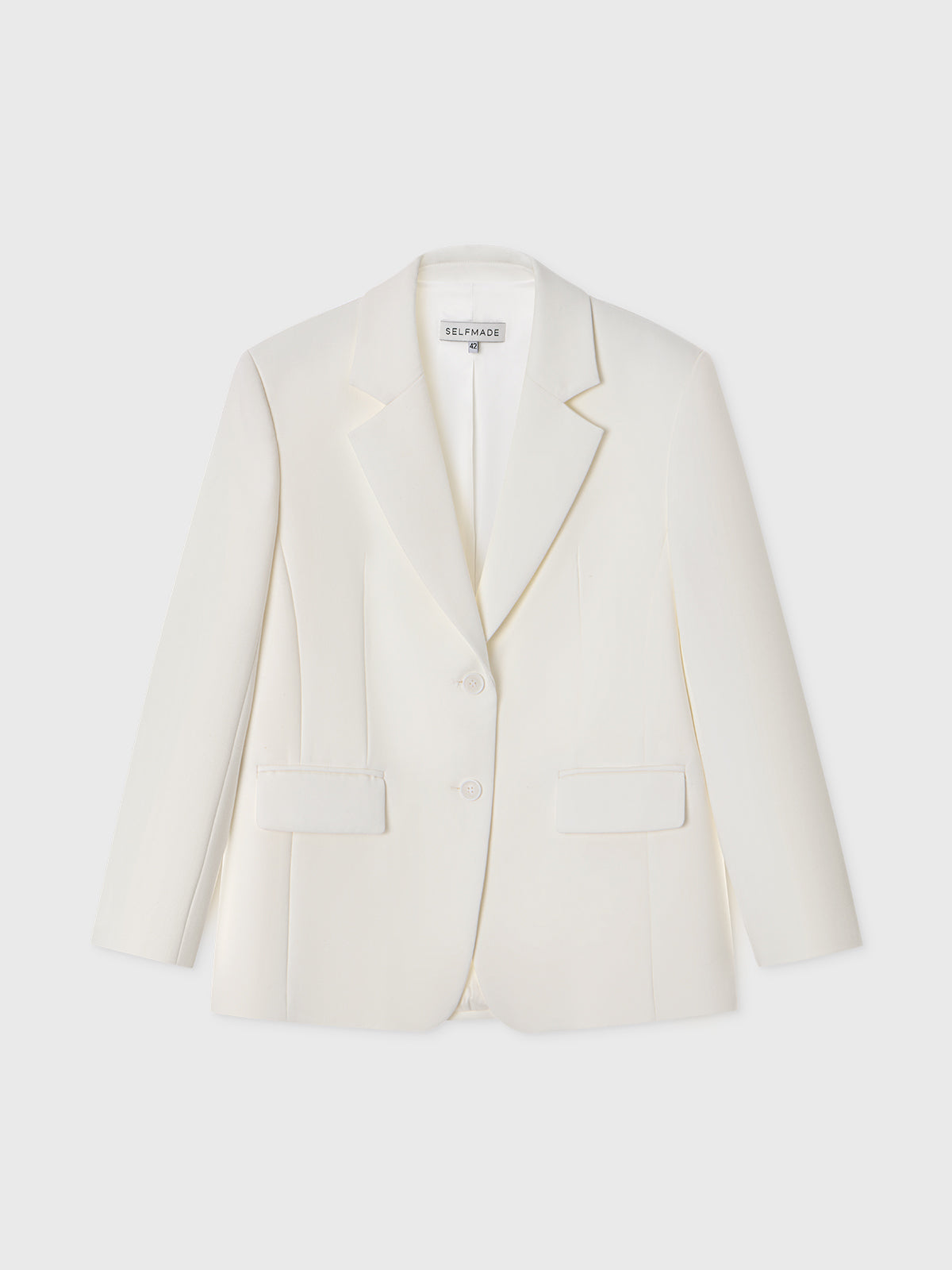 Le Smocking White Single-Breasted Jacket