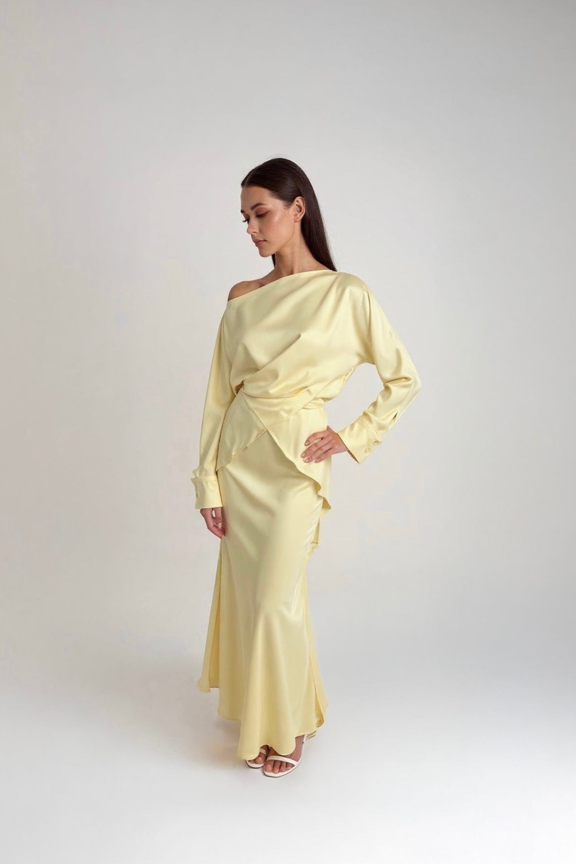 Tessa Top & Skirt Set in Satin