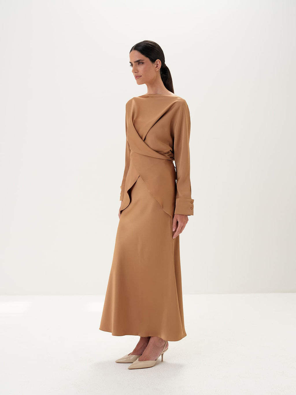 Tessa Top & Skirt Set in Satin