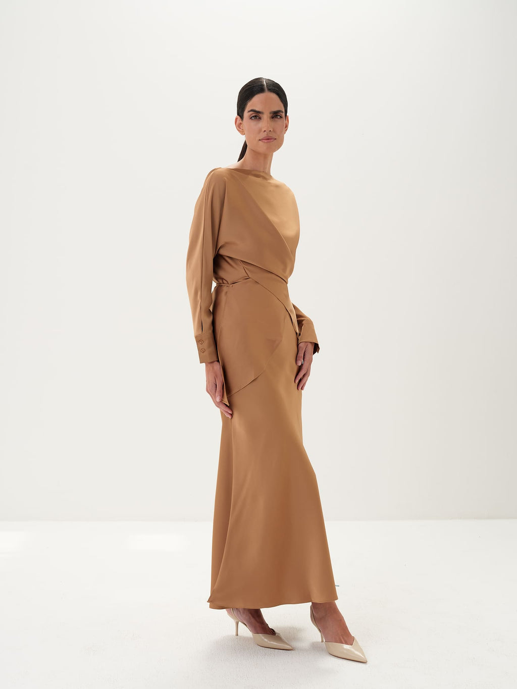 Tessa Top & Skirt Set in Satin