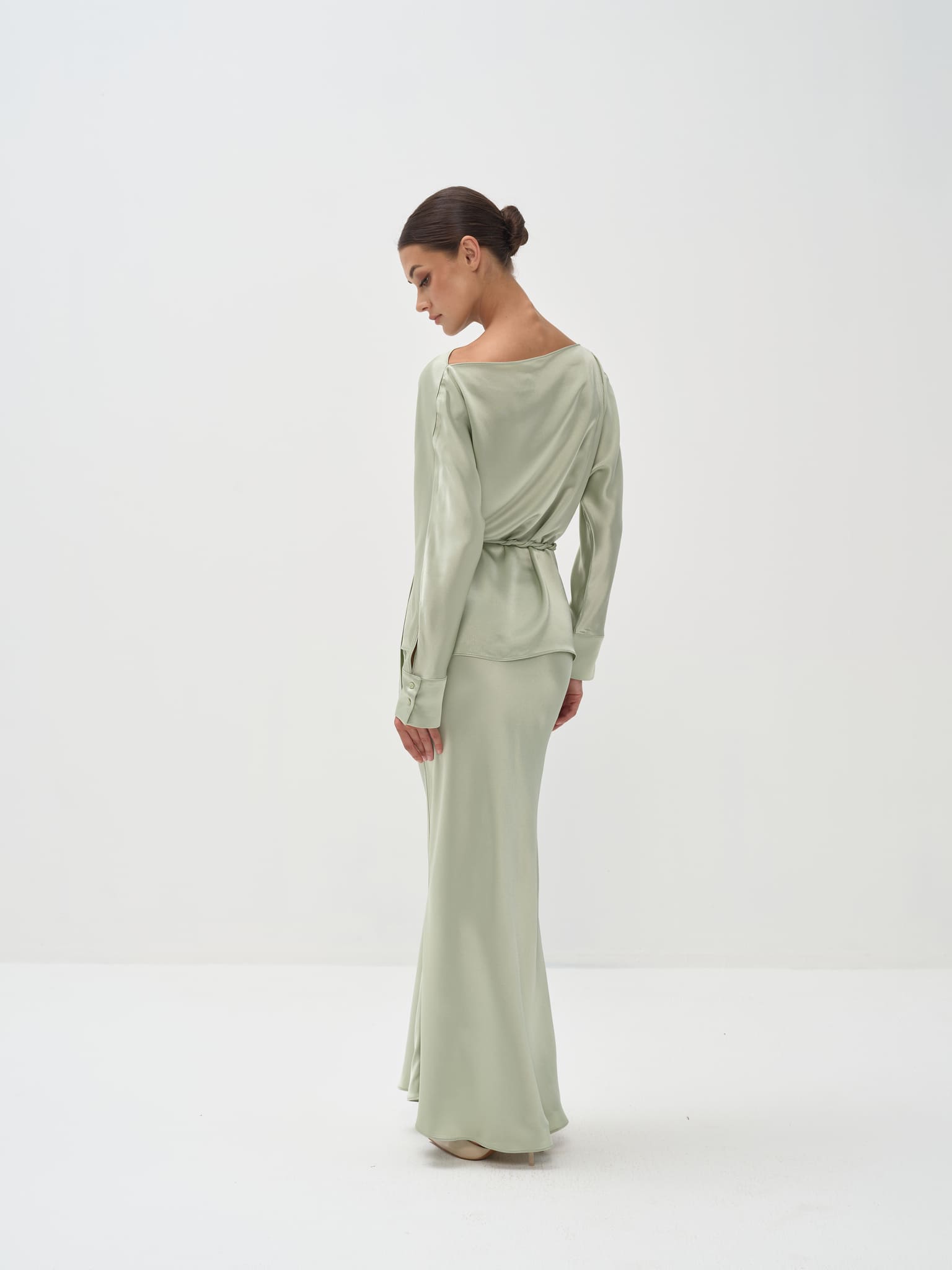 Tessa Top & Skirt Set in Satin