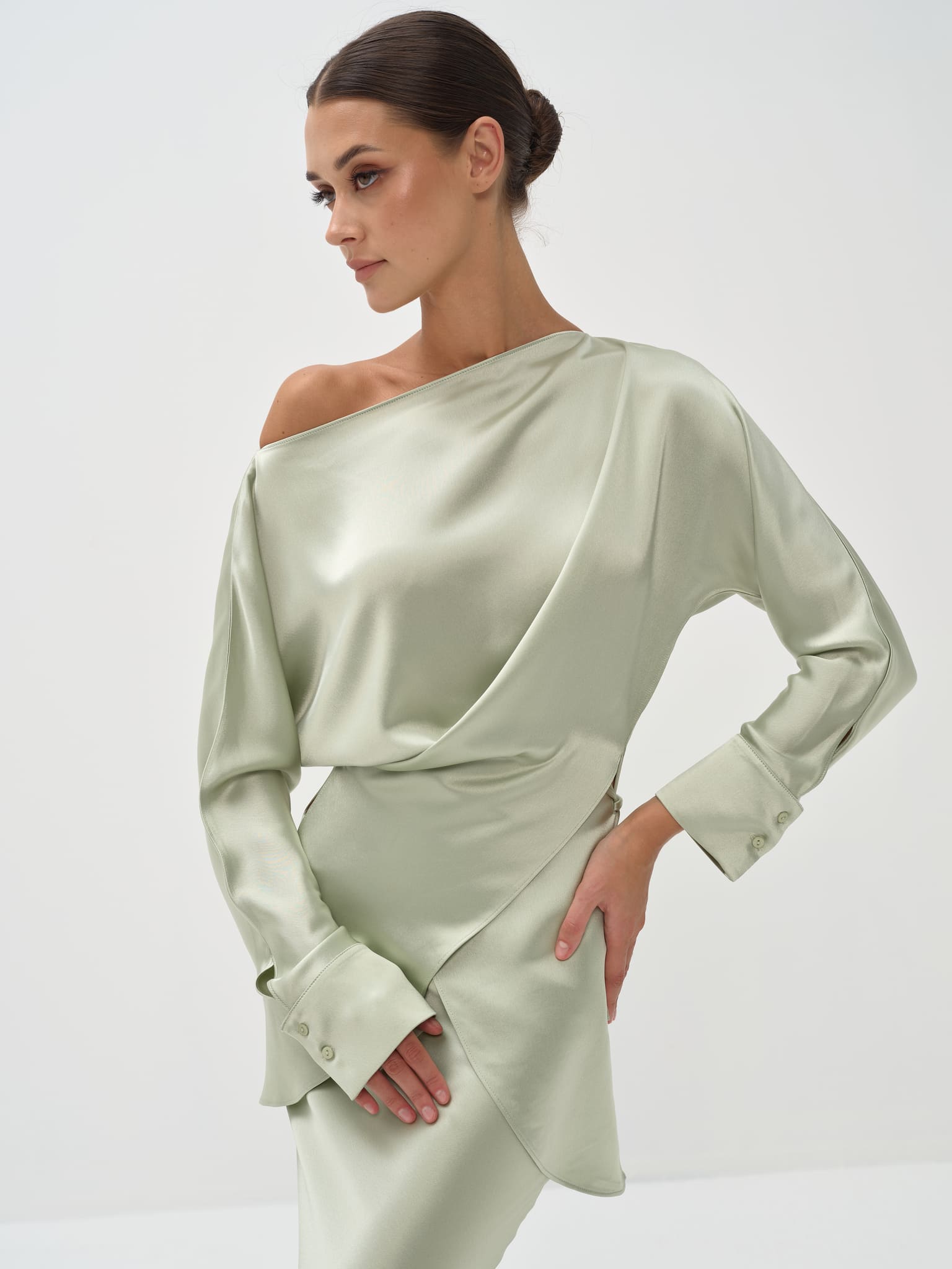 Tessa Top & Skirt Set in Satin