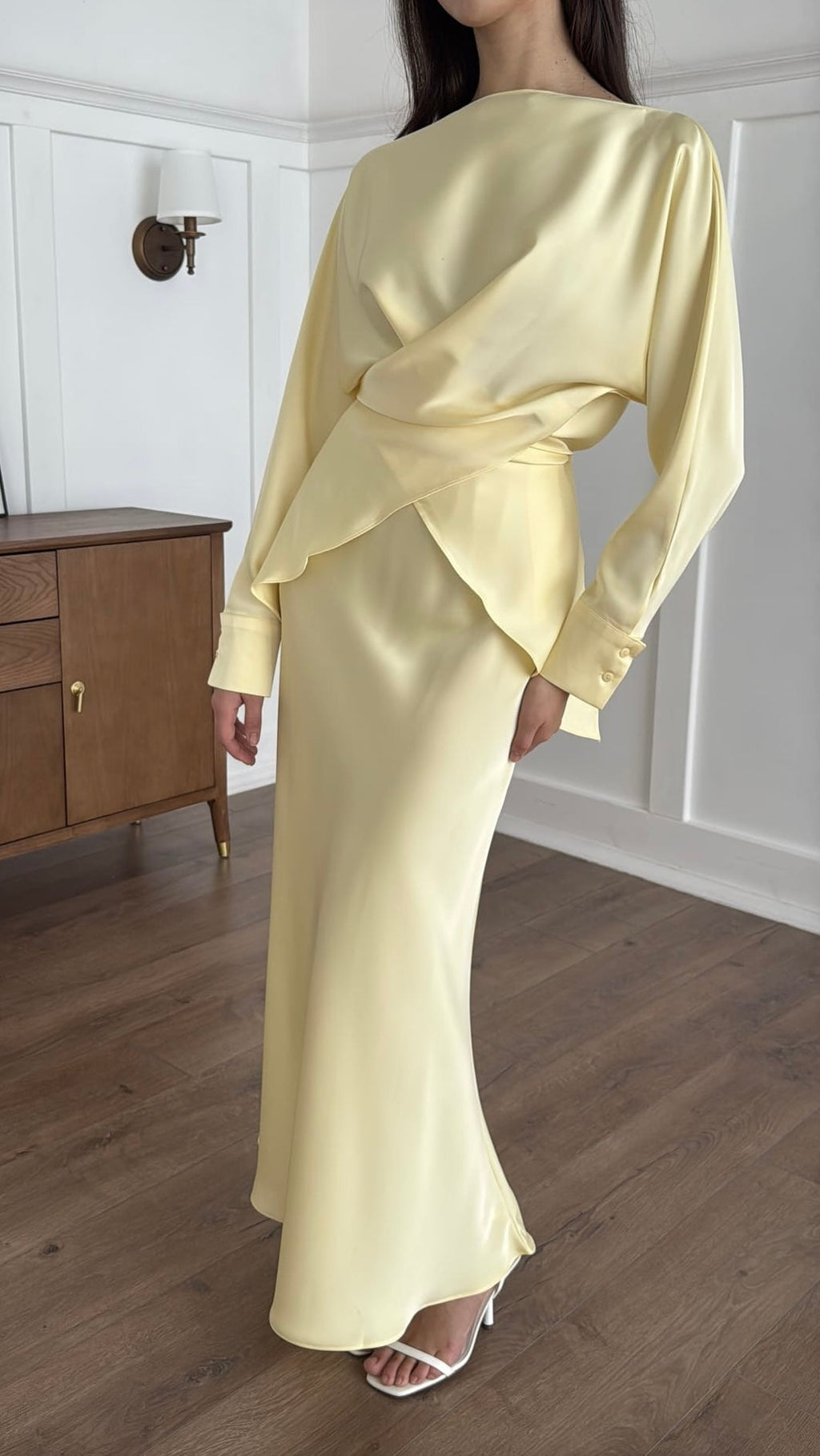 Tessa Top & Skirt Set in Satin