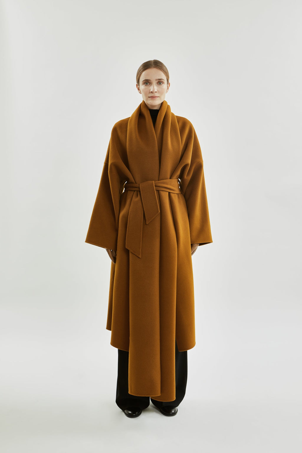 Tuba Coat | Caramel - Wool cashmere blend
