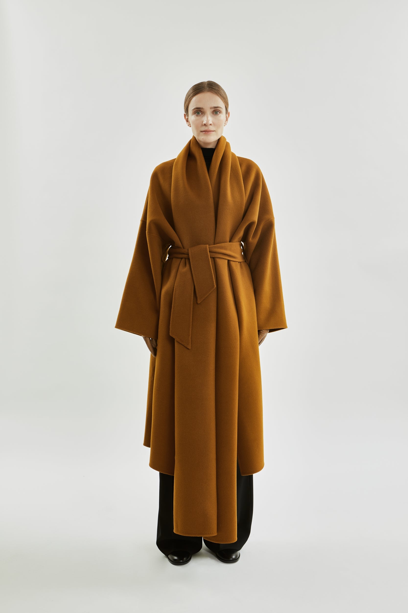 Tuba Coat | Caramel - Wool cashmere blend