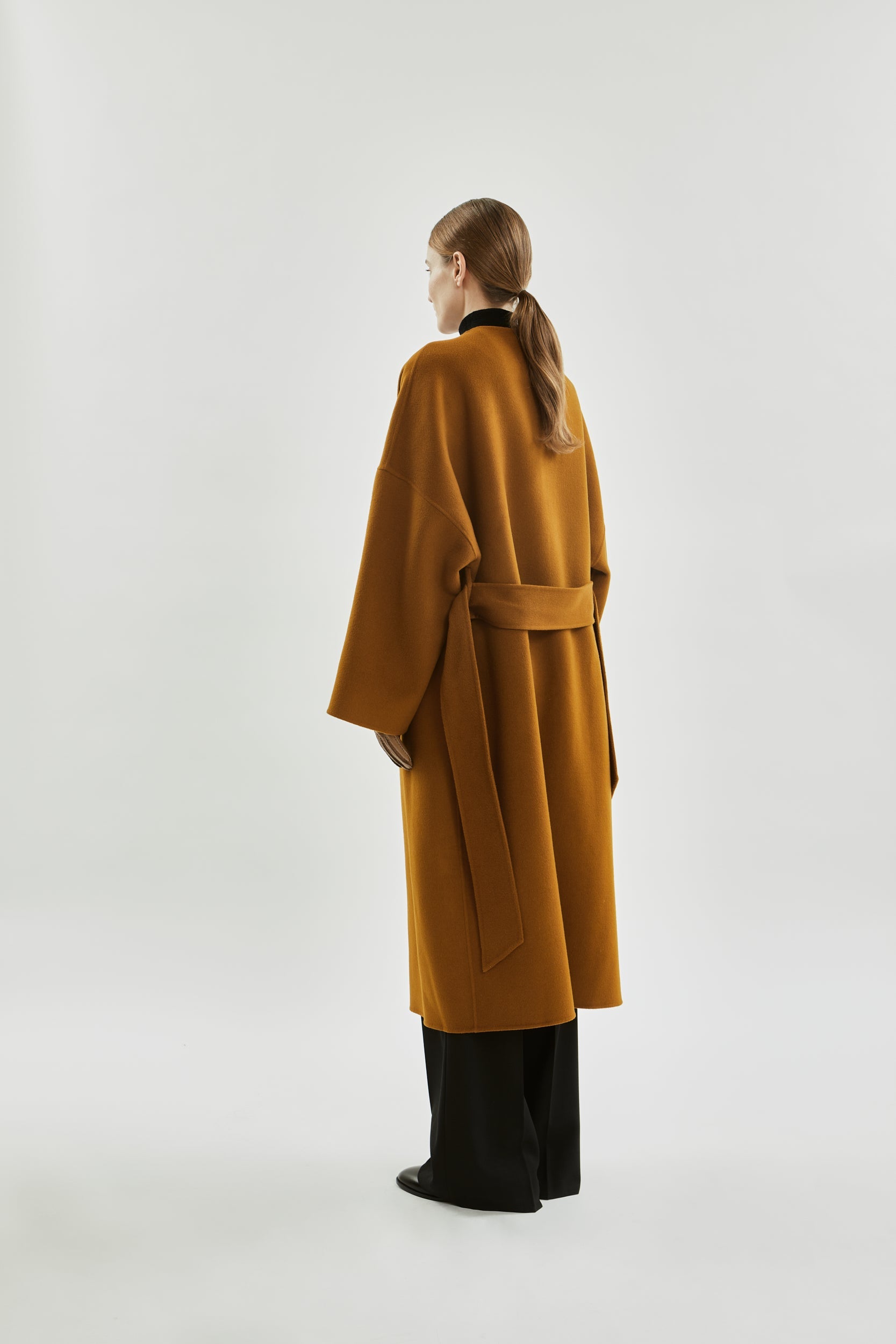 Tuba Coat | Caramel - Wool cashmere blend
