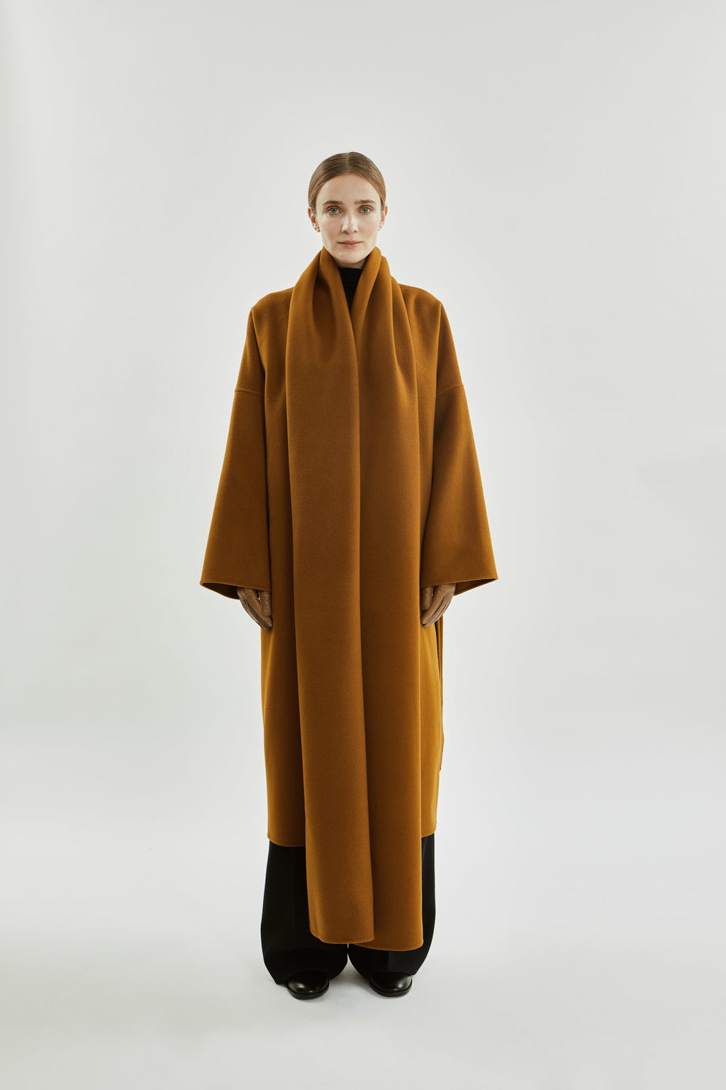 Tuba Coat | Caramel - Wool cashmere blend