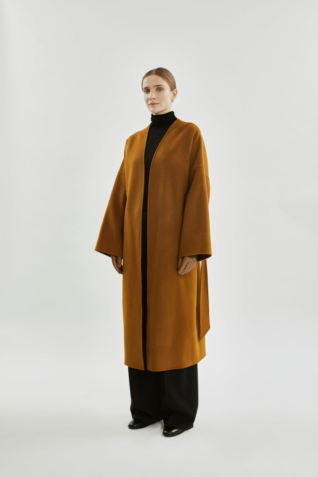 Tuba Coat | Caramel - Wool cashmere blend