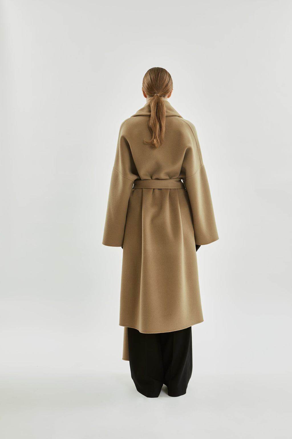 Tuba Coat | Greige - Wool cashmere blend