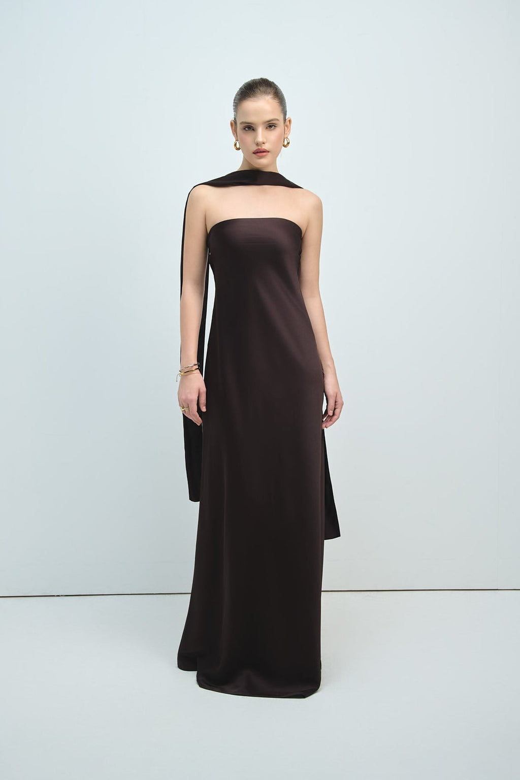 NAOMI GOWN - DARK BROWN
