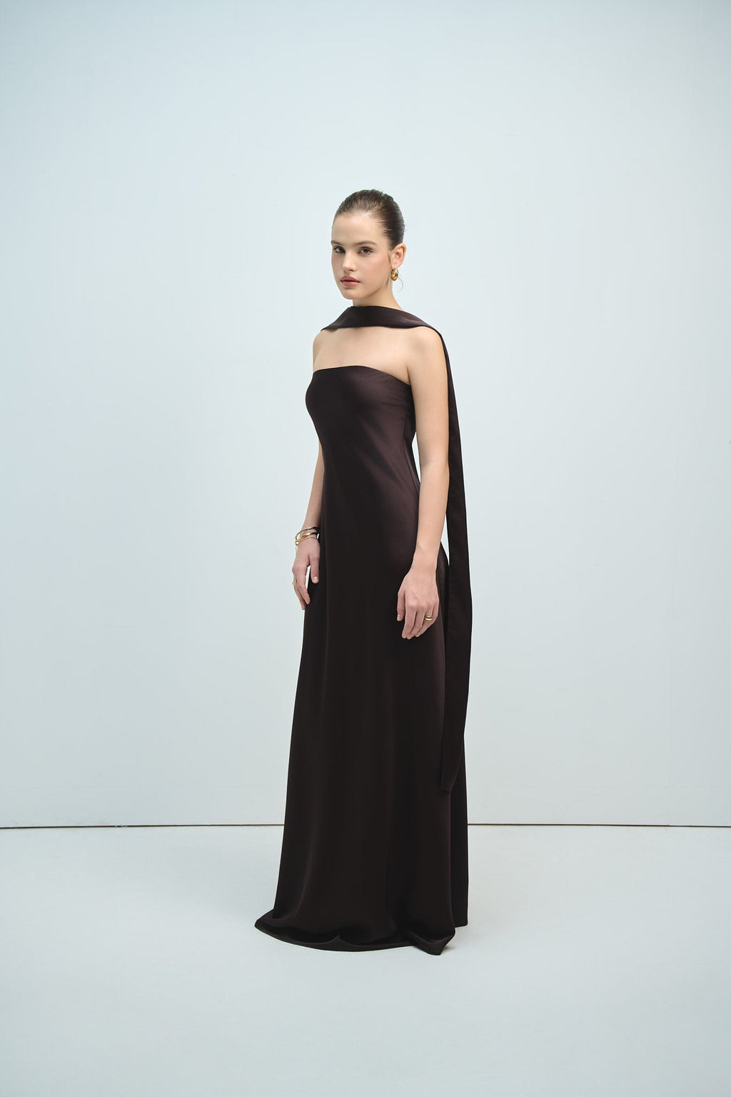 NAOMI GOWN - DARK BROWN