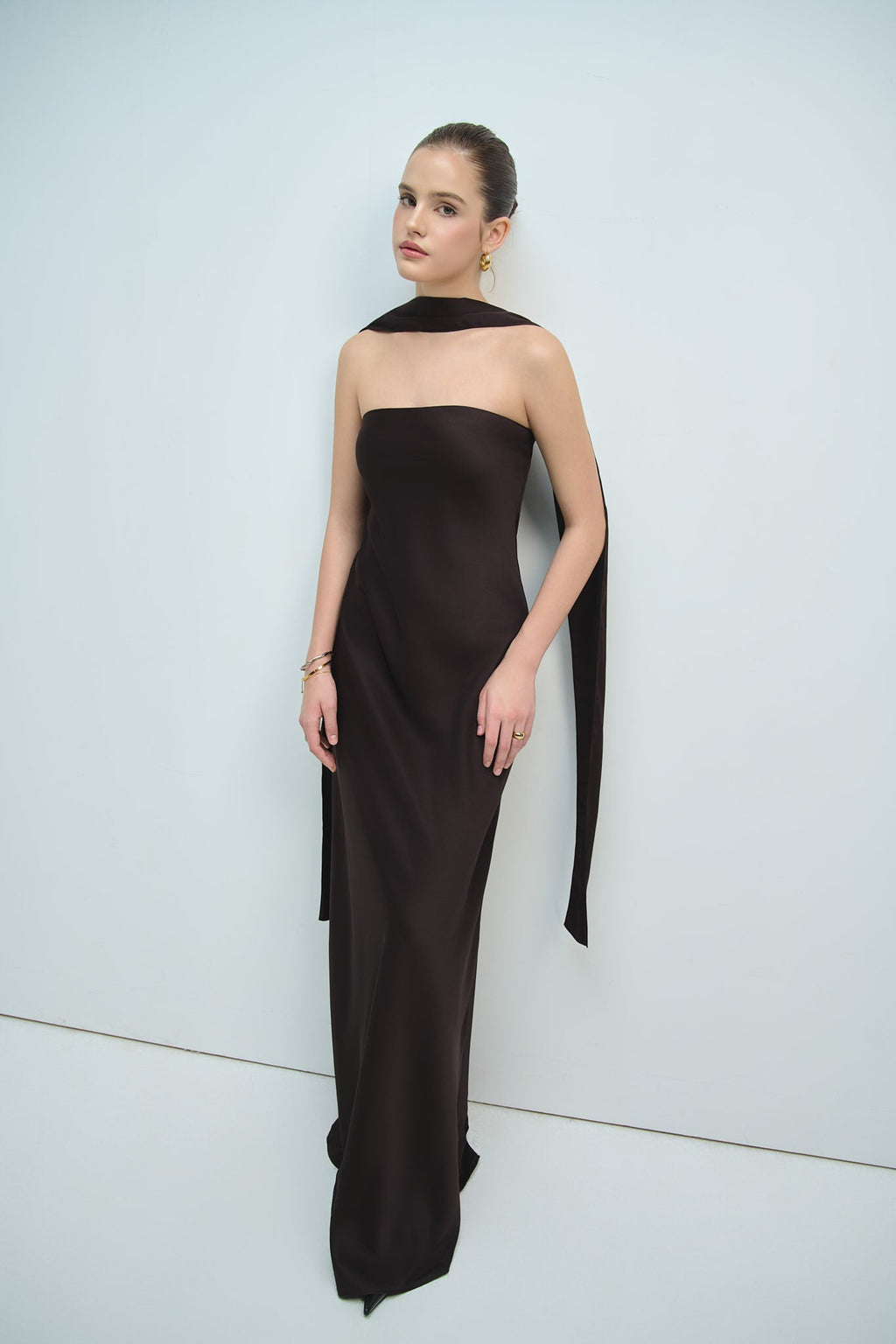 NAOMI GOWN - DARK BROWN