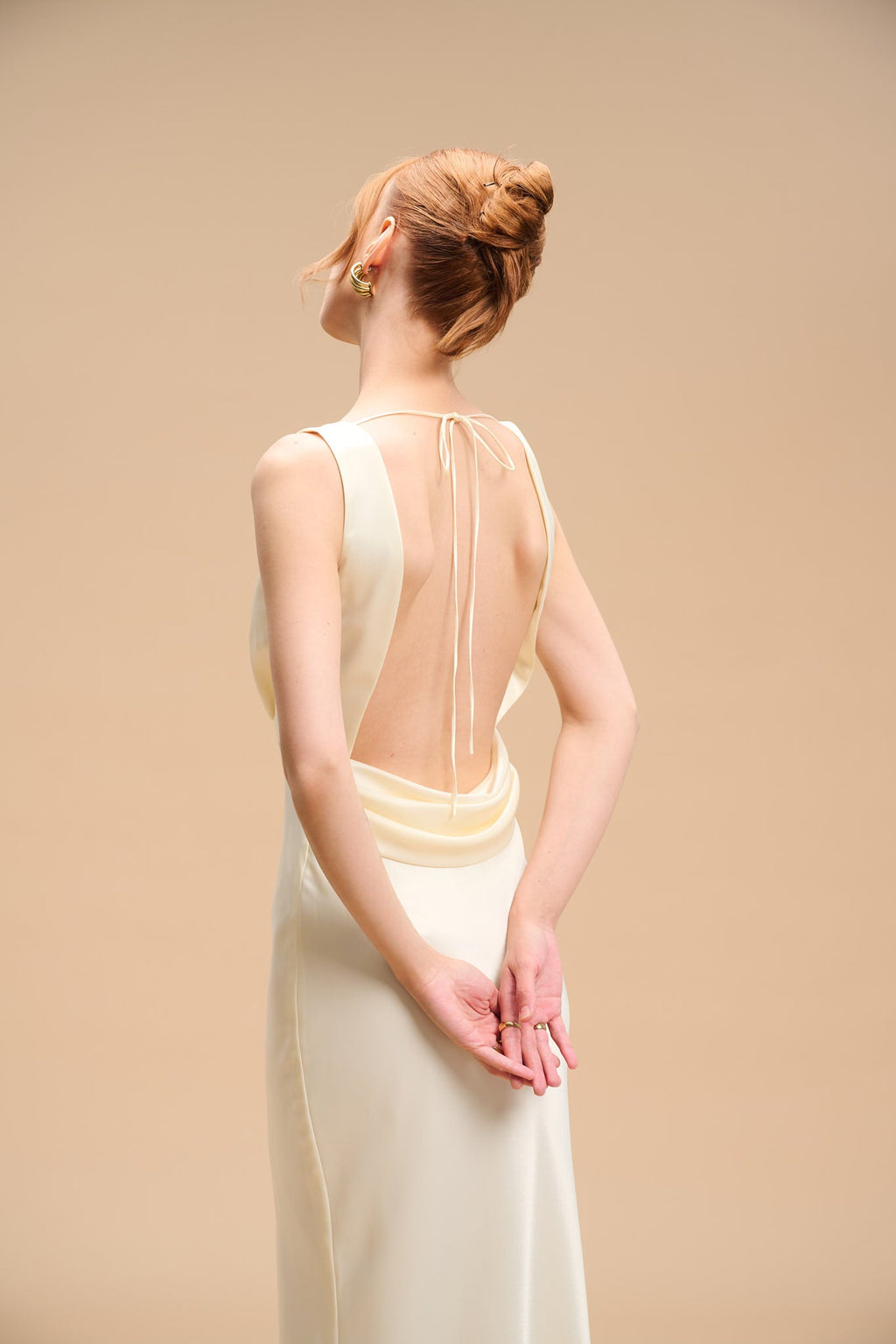 MAISIE SATIN GOWN - PEARL