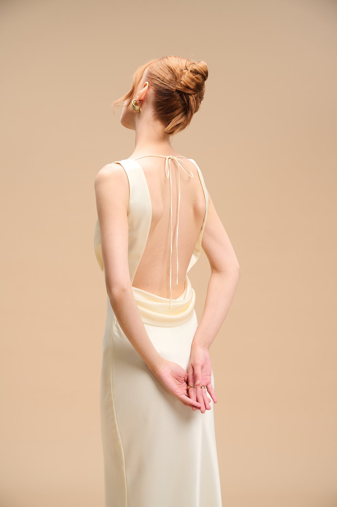 MAISIE SATIN GOWN - PEARL