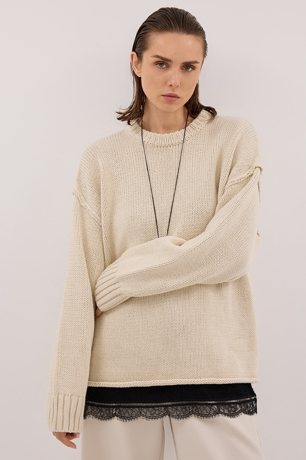 ROY PLASTER OVERSIZED LONGLINE KNIT JUMPER