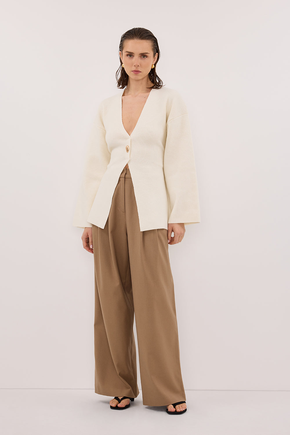 SCOUT CREAM LONG SLEEVE KNIT TOP