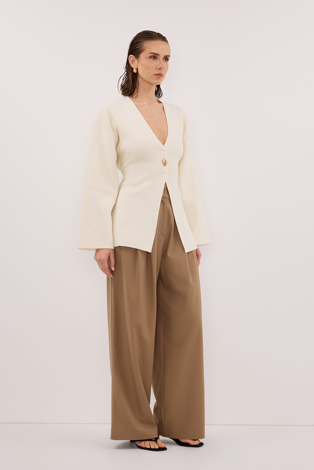 SCOUT CREAM LONG SLEEVE KNIT TOP