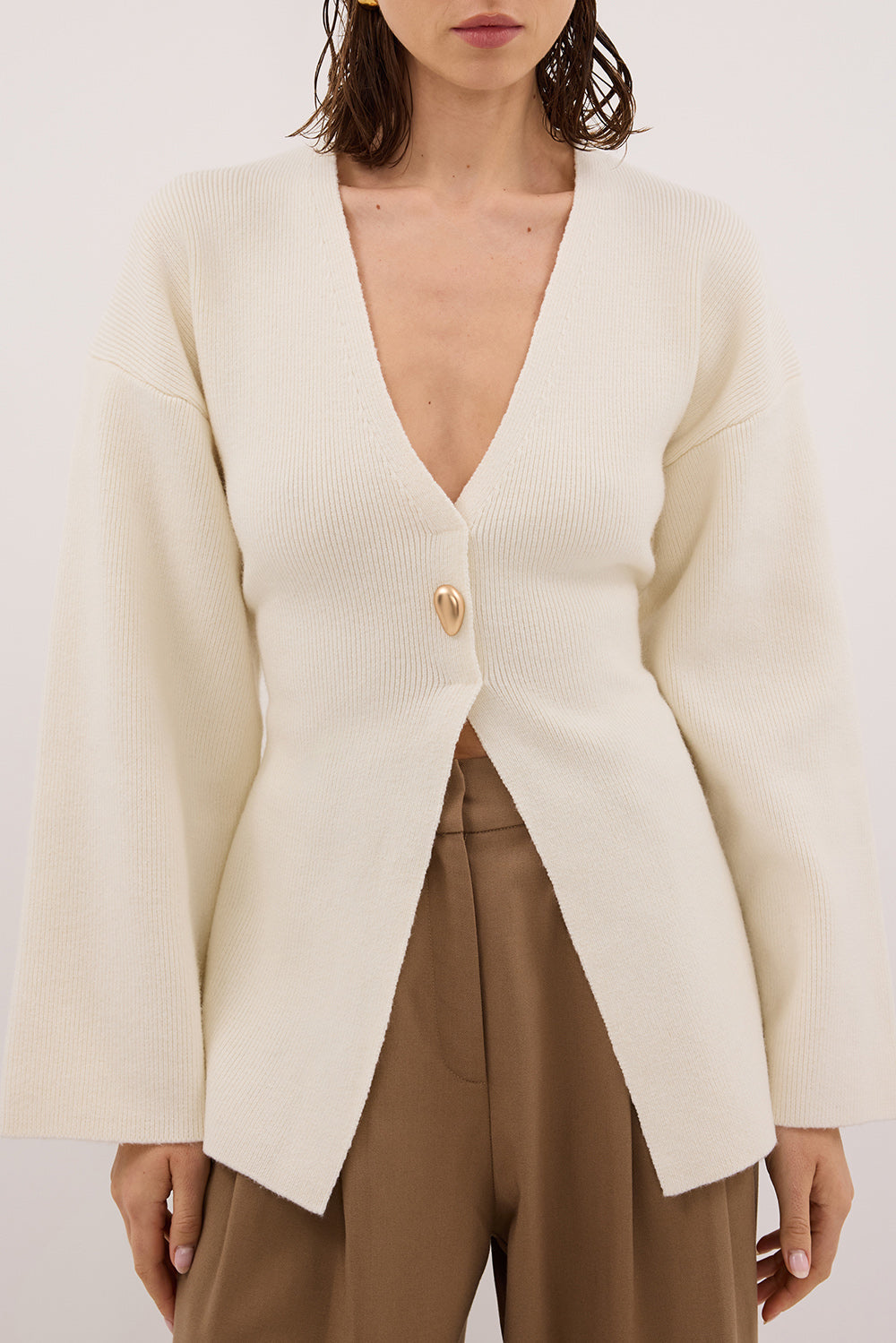 SCOUT CREAM LONG SLEEVE KNIT TOP